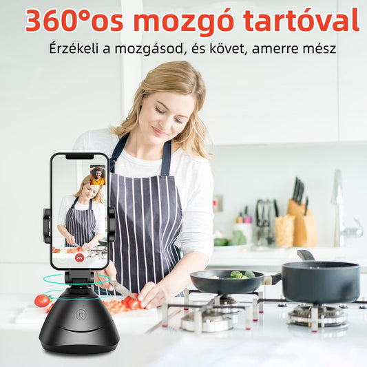 360 fokos mozgáskövető telefontartó közelről