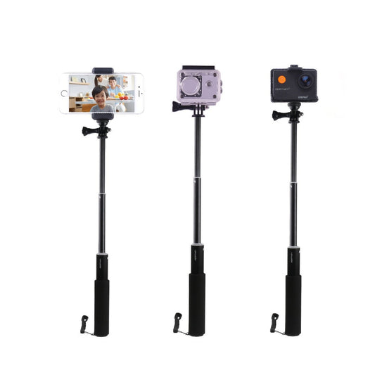 Selfie bot és tripod állvány Bluetooth távkioldóval közelről