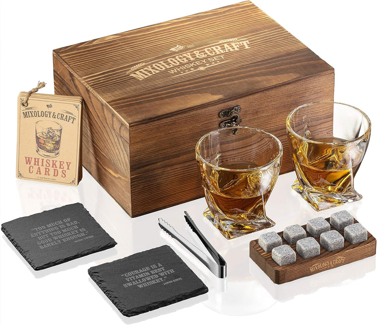 Whisky szett 15 részes kristály poharakkal és whisky kövekkel