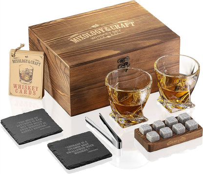 Whisky szett 15 részes kristály poharakkal és whisky kövekkel