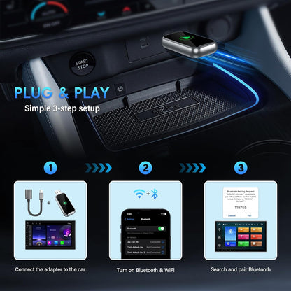 Vezeték nélküli CarPlay adapter közelről