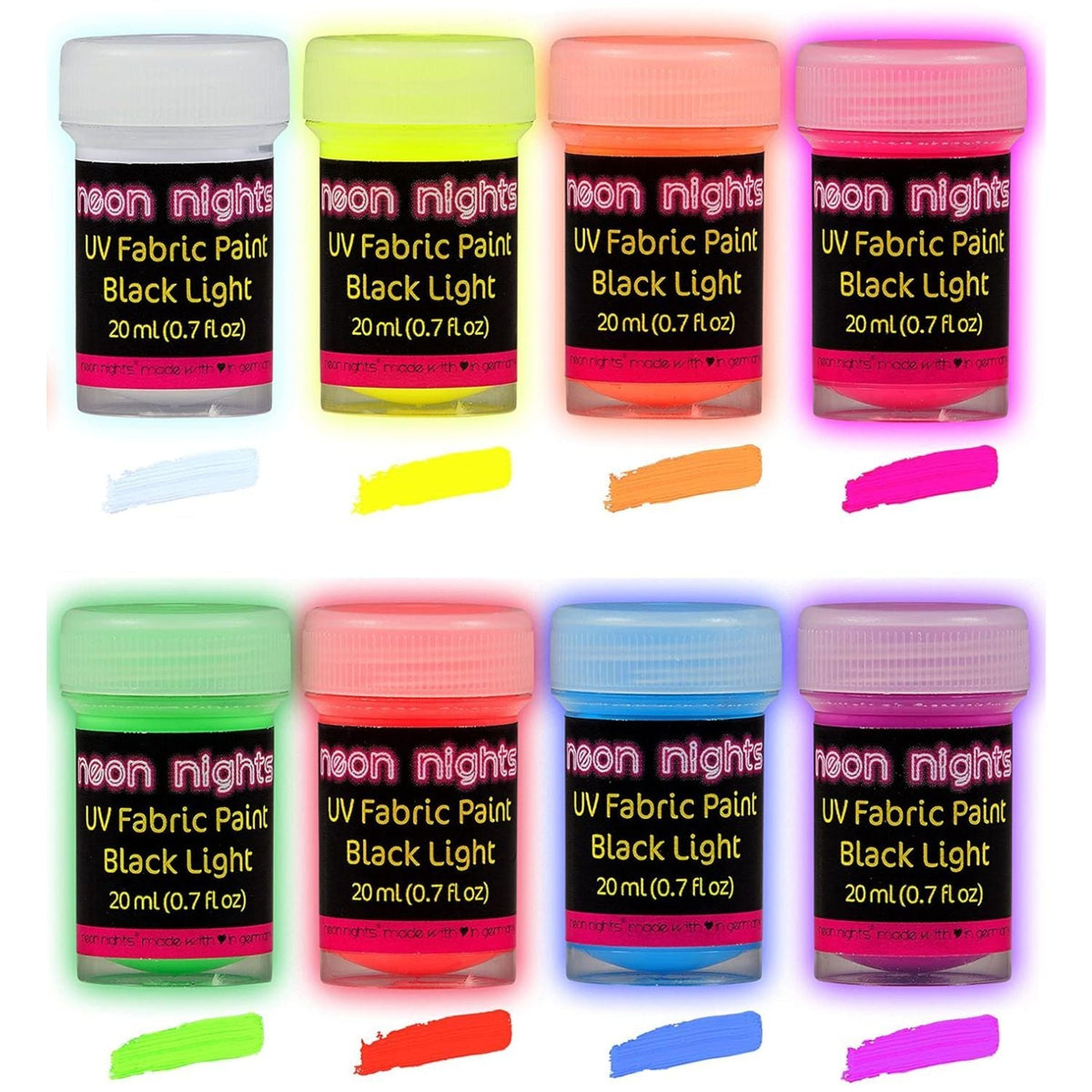 Fedő textilfesték készlet 8x20 ml, klasszikus, neon, foszforeszkáló