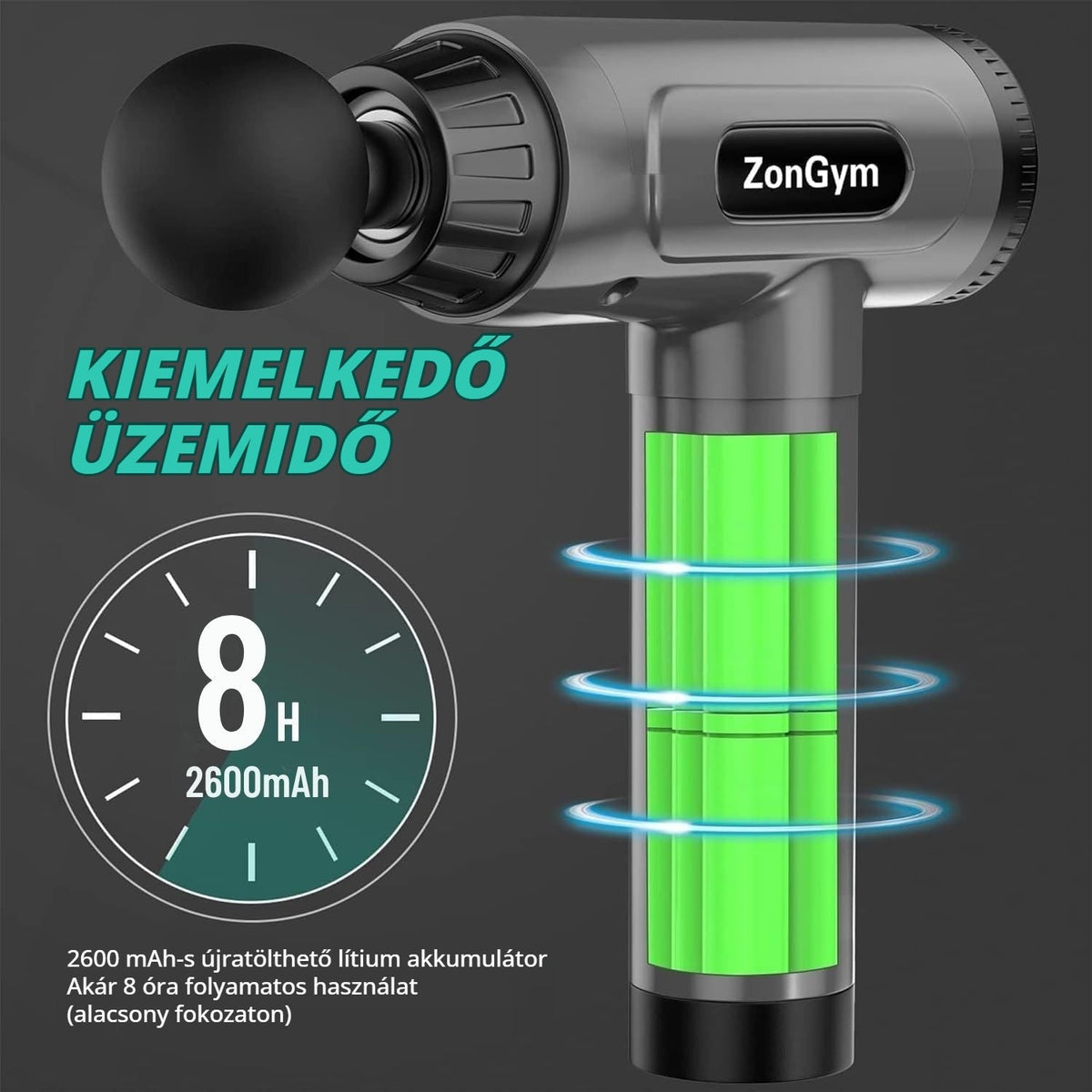 Akkumulátoros masszázspisztoly 3. kép