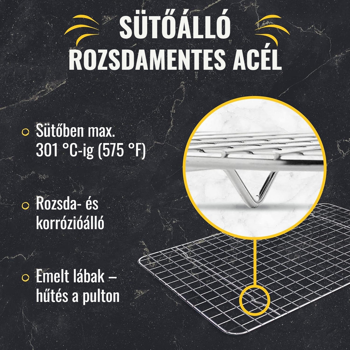 Rozsdamentes acél sütőrács 4. kép