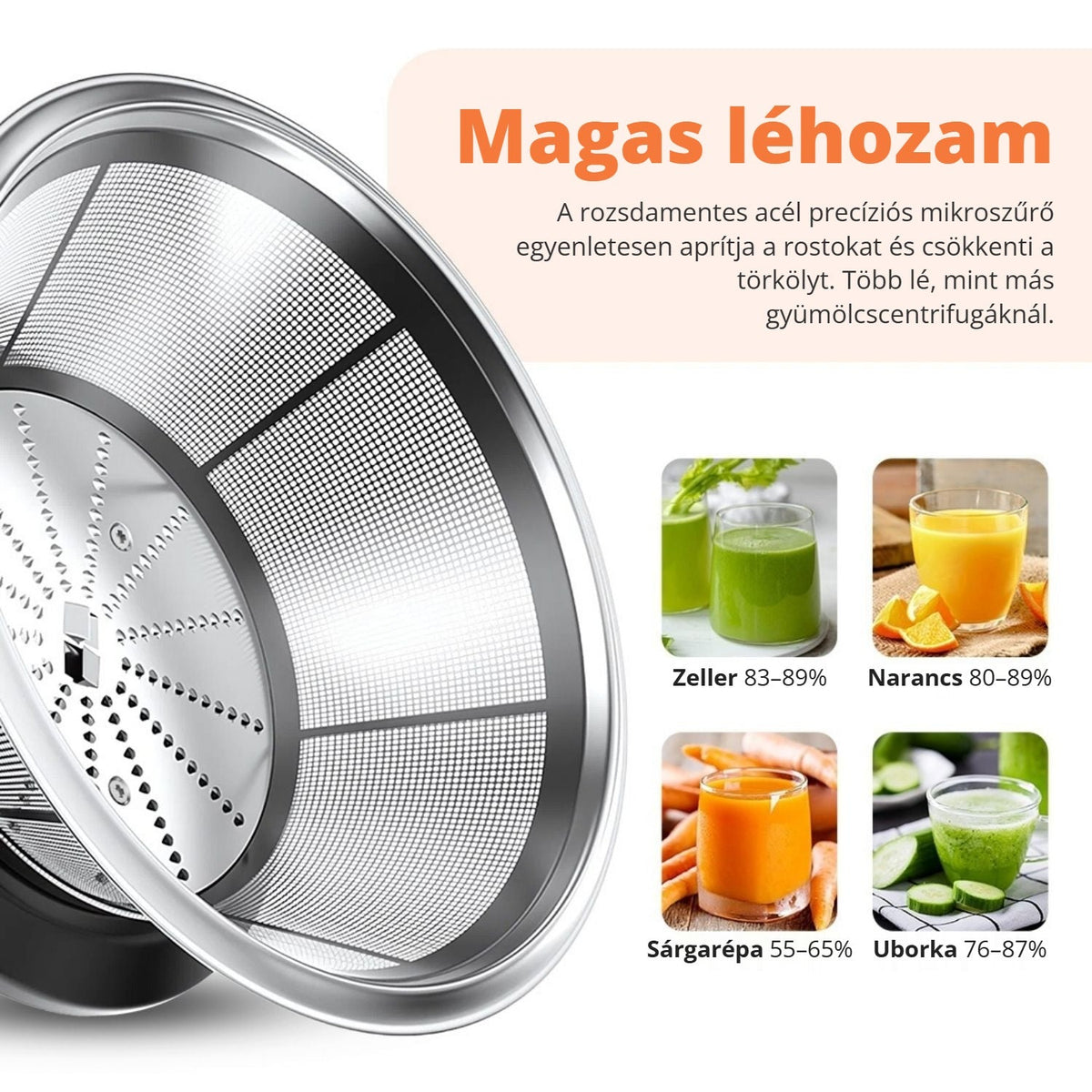 Gyümölcscentrifuga közelről