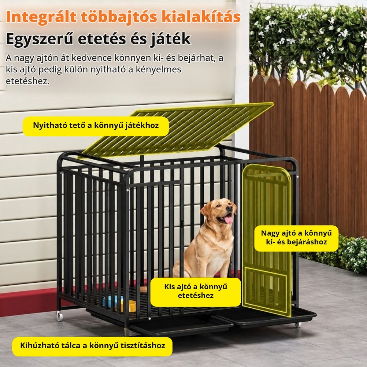Gurulós fém kutyaketrec 4. kép