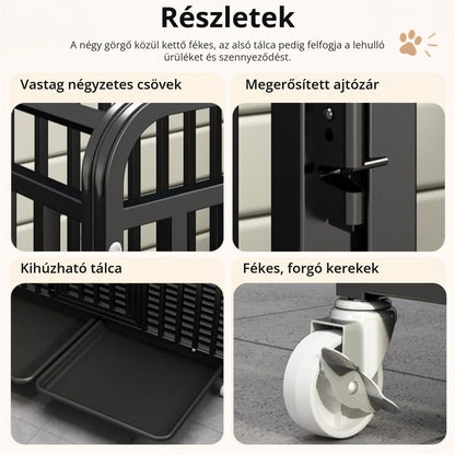 Gurulós fém kutyaketrec 8. kép