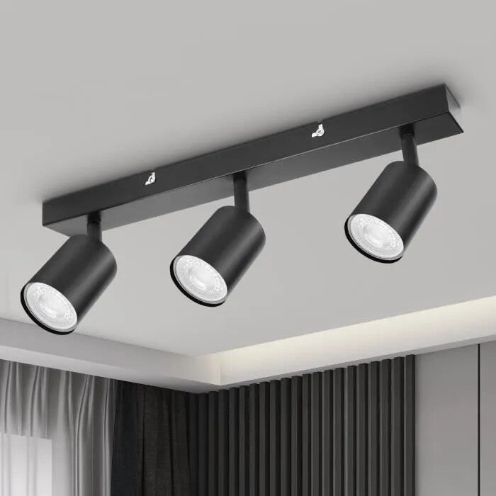 3 égős forgatható LED mennyezeti spotlámpa, fekete