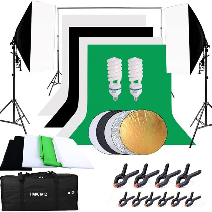 Stúdió lámpa szett softboxszal, háttérrel és állvánnyal