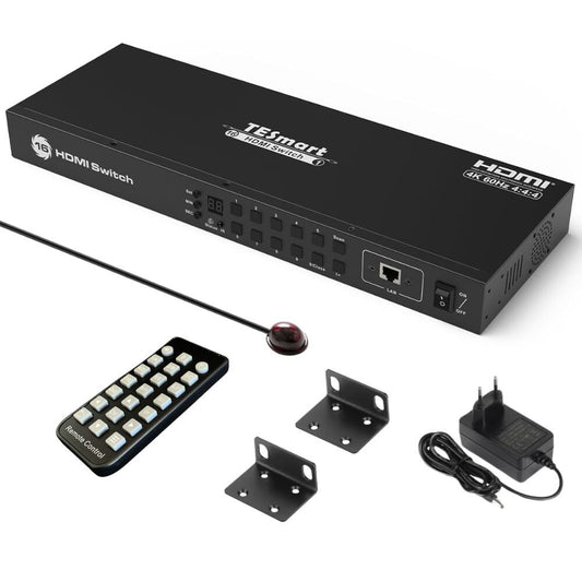 HDMI switch 16 bemenet 1 kimenet, 4K 60 Hz, RS232, LAN, IR, Tesmart