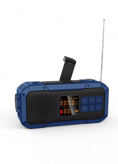 Hordozható rádió Bluetooth hangszóróval és napelemes lámpával