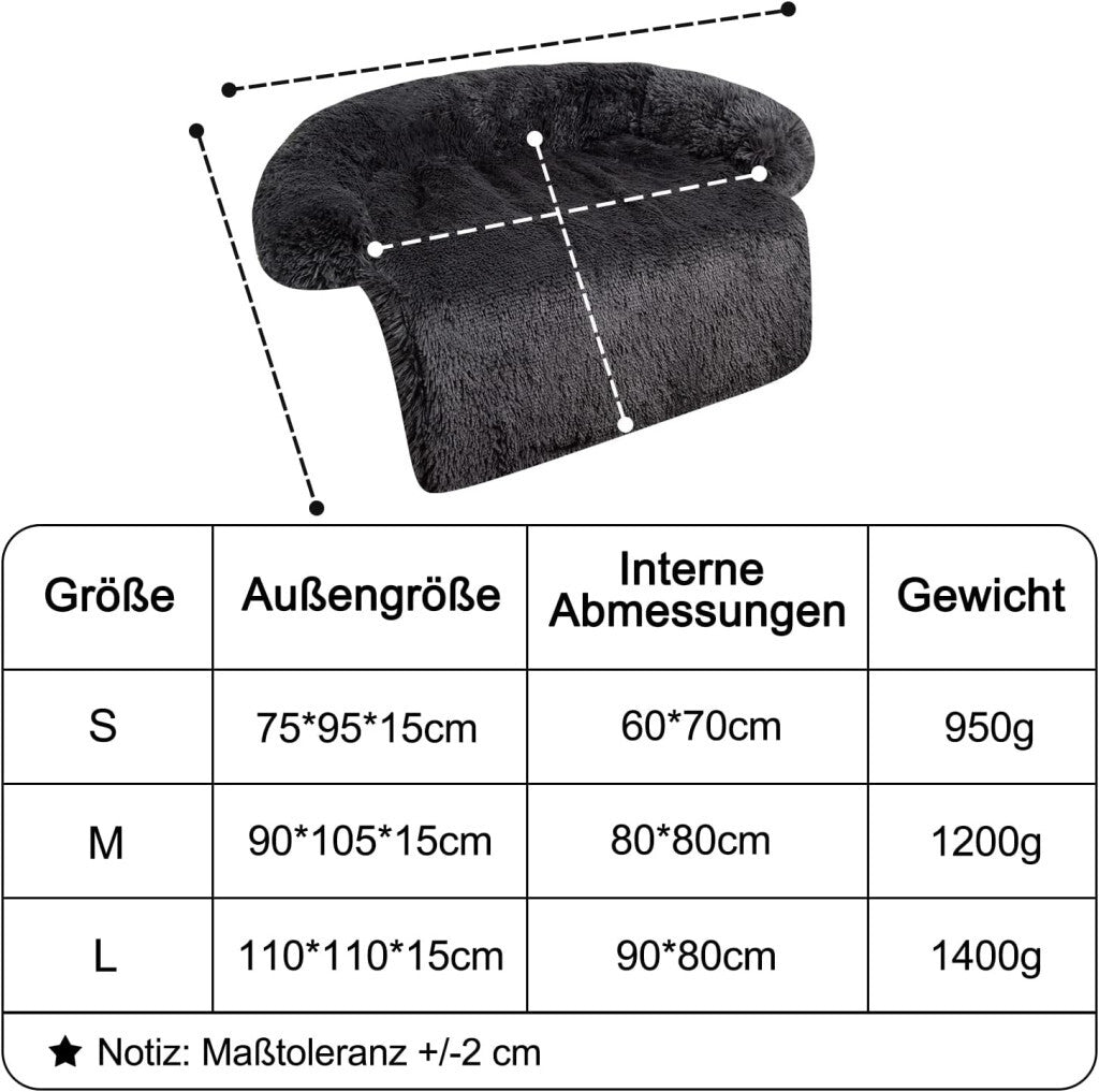 Kanapévédő kutyaágy fekete színben