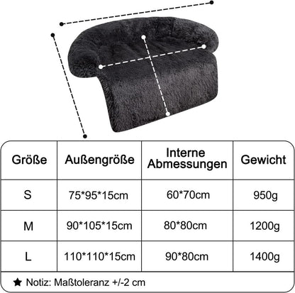 Kanapévédő kutyaágy fekete színben