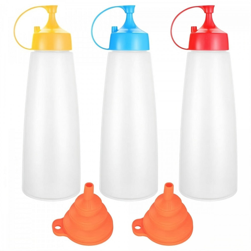 Szószos flakon szett 3 db, 550 ml-es műanyag adagolók