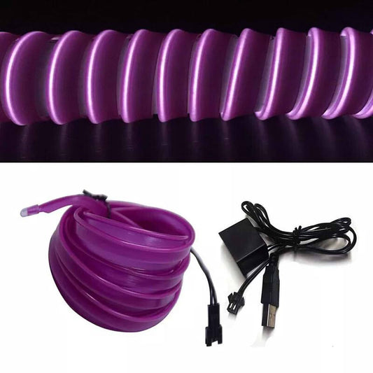 Autós LED szalag 3 m USB-s, vágható, lila