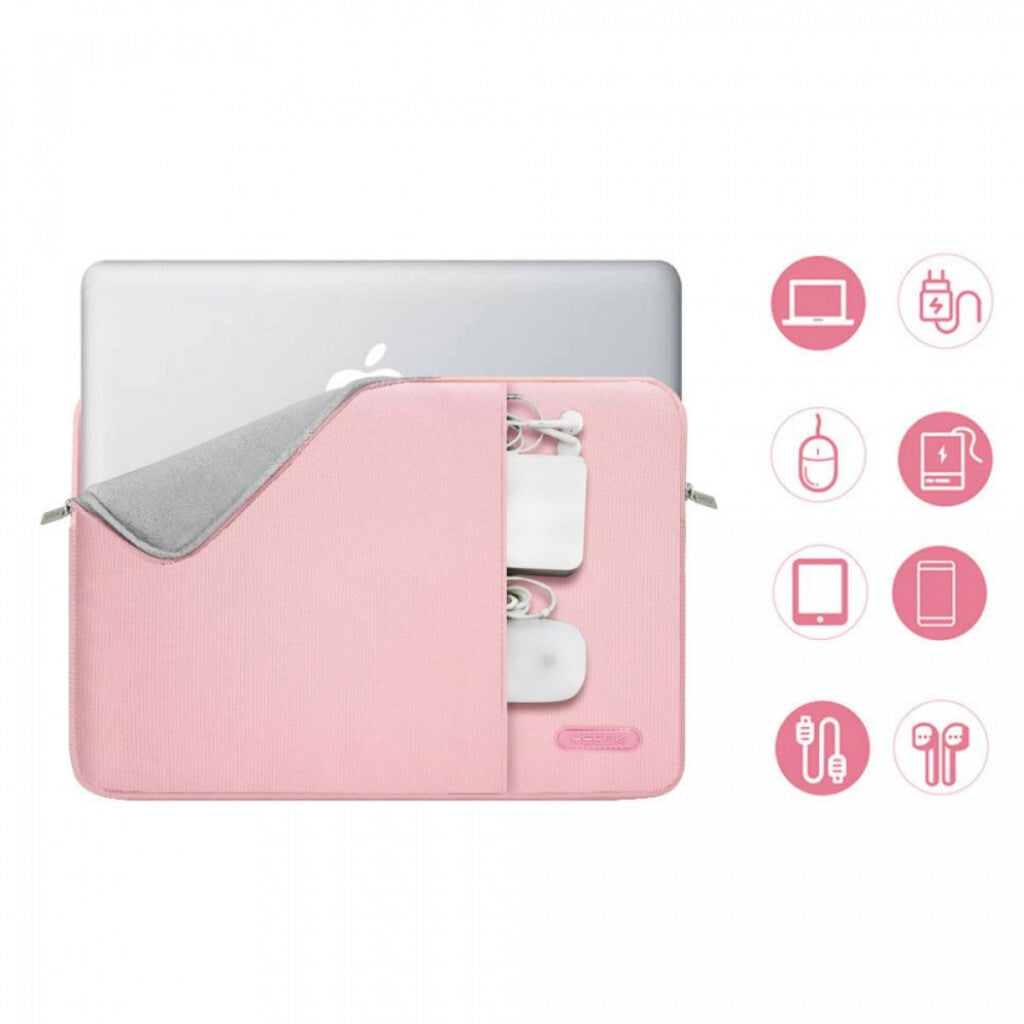 Rózsaszín laptop táska közelről