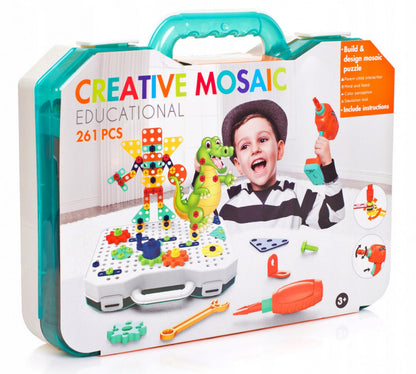 3D barkácsszett kis fúróval, építőjáték gyerekeknek
