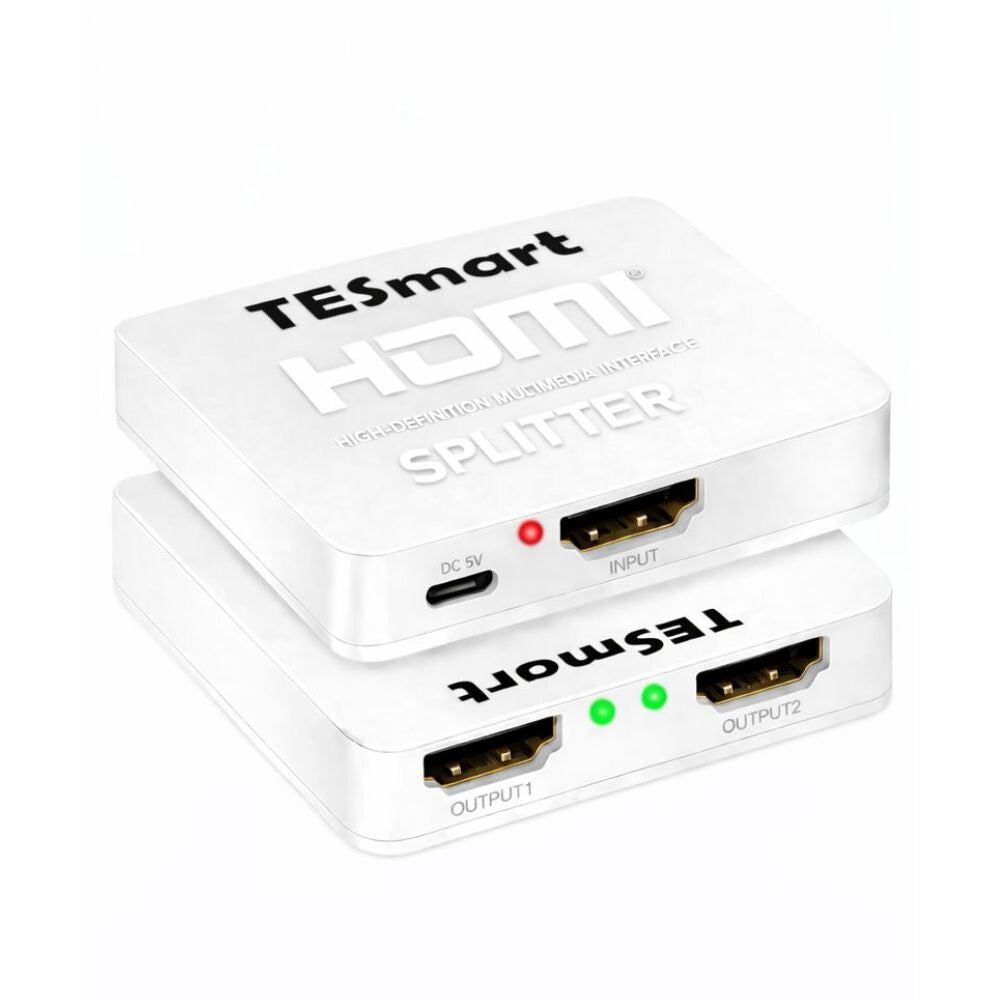 HDMI elosztó 1 bemenet 2 kimenet, 4K 60 Hz, HDMI 2.0, fehér, Tesmart