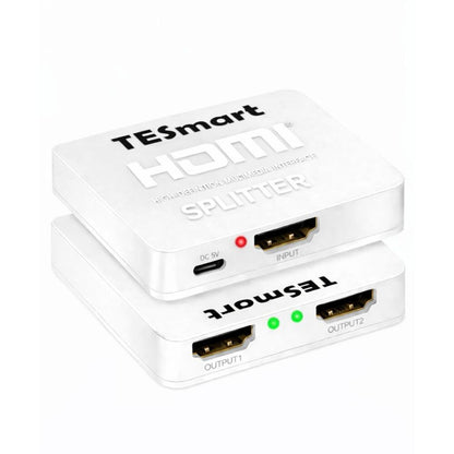 HDMI elosztó 1 bemenet 2 kimenet, 4K 60 Hz, HDMI 2.0, fehér, Tesmart