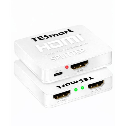 HDMI elosztó 1 bemenet 2 kimenet, 4K 60 Hz, HDMI 2.0, fehér, Tesmart