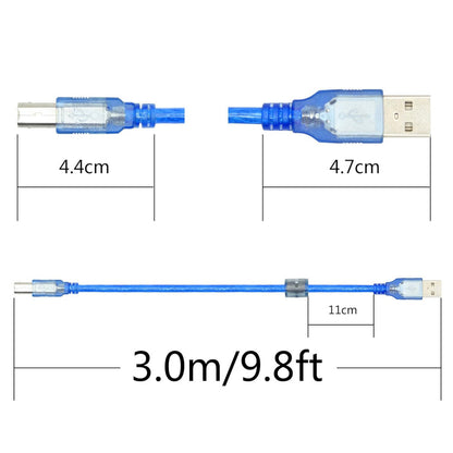 USB-B nyomtatókábel 3 m közelről
