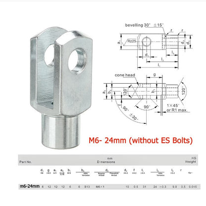 Gázrugó végszerelvény M8 × 32 mm 3. kép