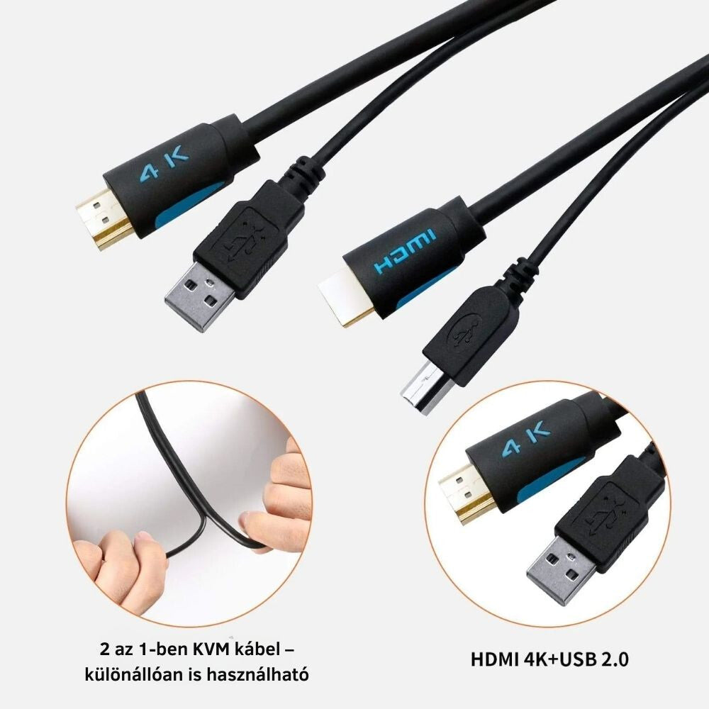 Tesmart HDMI USB KVM kábel 3. kép