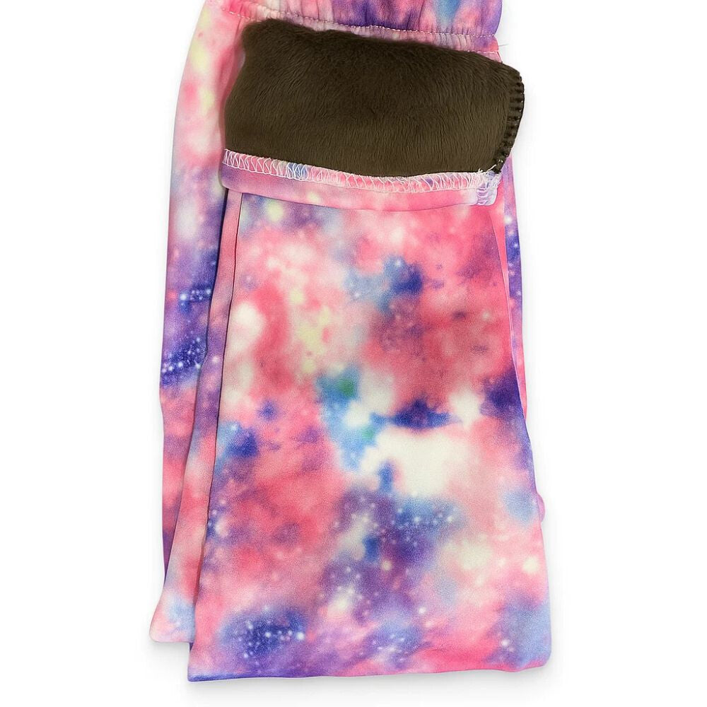 Galaxis mintás gyerek leggings közelről