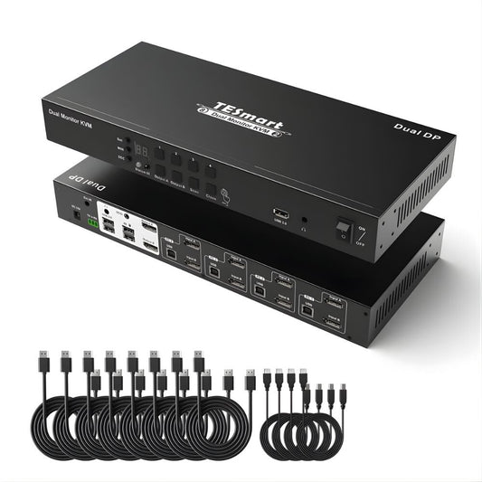 KVM switch DisplayPort 2 monitor 8×2, 4 PC, 4K 60 Hz, USB 2.0, Tesmart