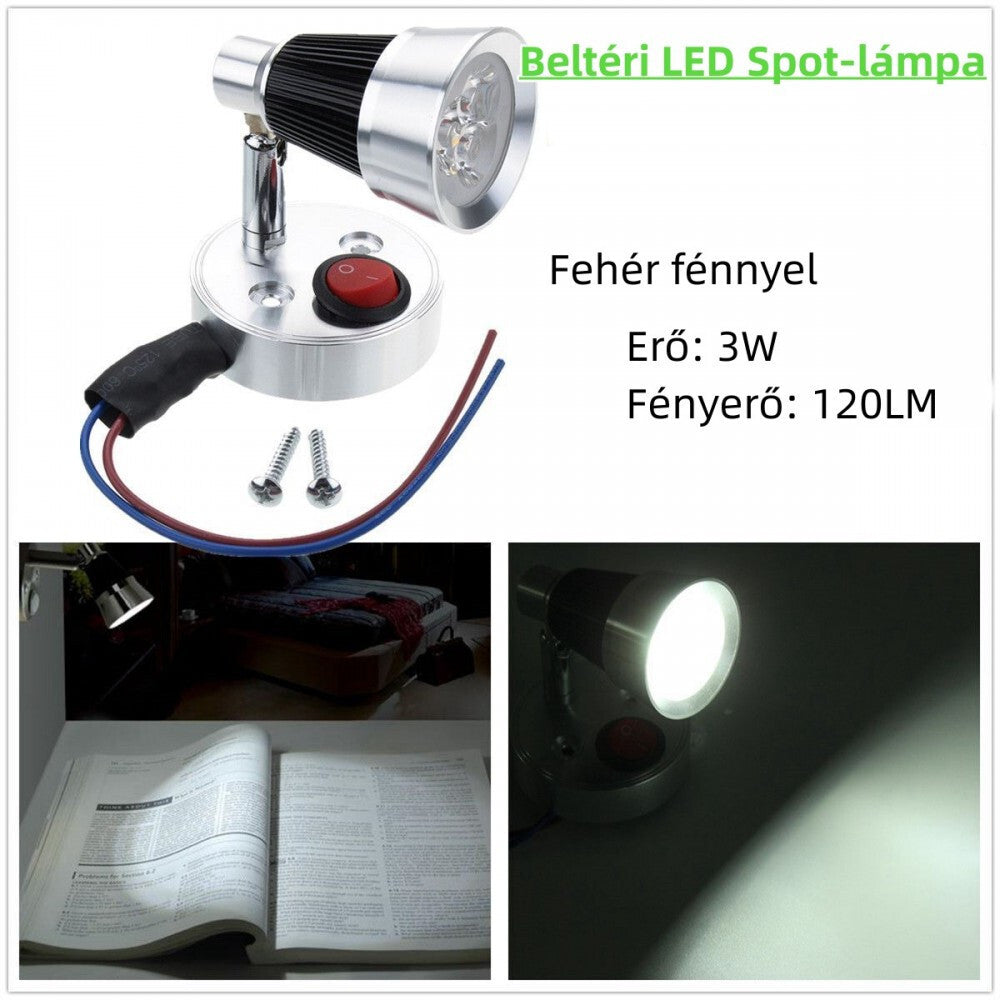 LED olvasólámpa közelről