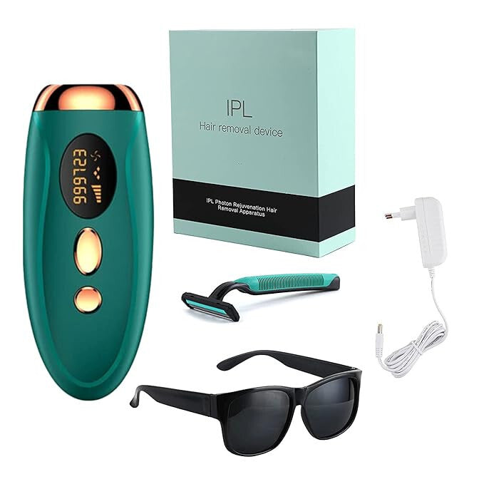 IPL szőrtelenítő otthoni használatra, smaragdzöld és bronz