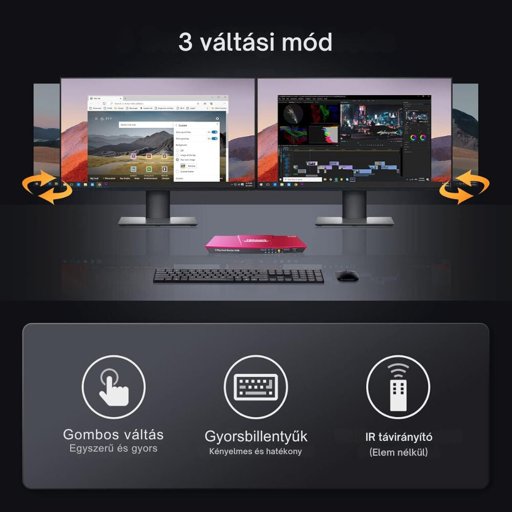 Tesmart KVM switch 2 monitor 5. kép
