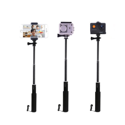 Selfie bot és tripod állvány Bluetooth távkioldóval közelről