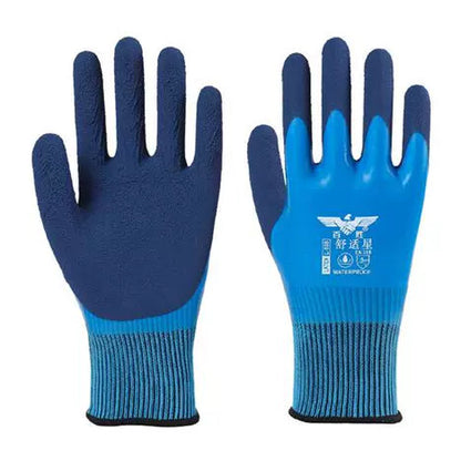 Szerelőkesztyű latex bevonattal, polieszter, 2 pár, kék