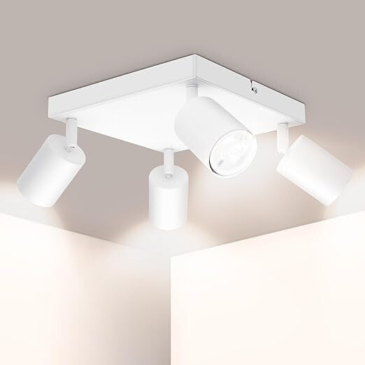4 irányú LED mennyezeti spotlámpa, fehér, állítható fejekkel