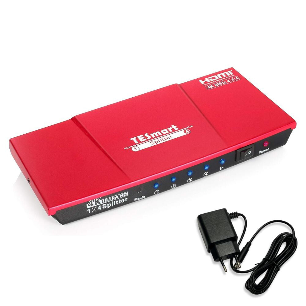 HDMI elosztó 1×4, 4K 60 Hz, HDR, 18 Gbps, Tesmart