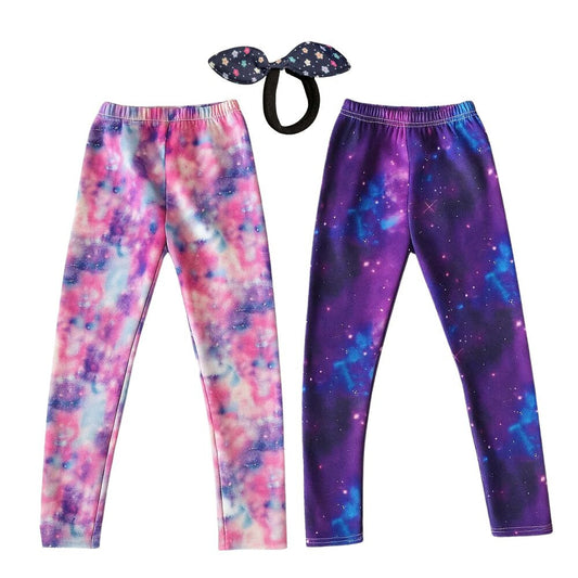 Galaxis mintás polárbéléses gyerek leggings 2 db, 130