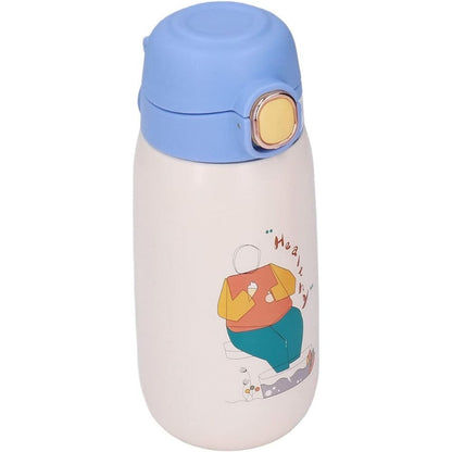 Hőtartó kulacs 500 ml, duplafalú vákuum palack, kék mintás