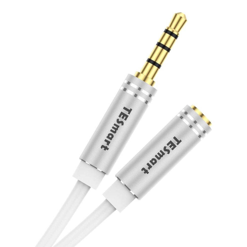 Jack hosszabbító kábel 3,5 mm TRRS headsethez, 2,5 m, fehér