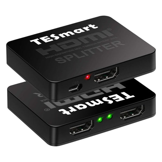 HDMI elosztó 1 bemenet 2 kimenet, 4K 60 Hz, HDMI 2.0, fekete, Tesmart