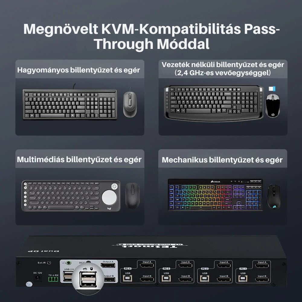 Tesmart DisplayPort KVM switch 8×2 11. kép