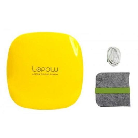 Sárga Lepow power bank közelről