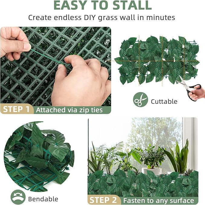Mű leveles kerítésborítás 25×50 cm más szögből