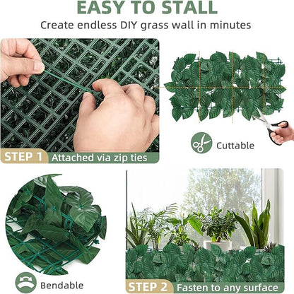 Mű leveles kerítésborítás 25×50 cm más szögből