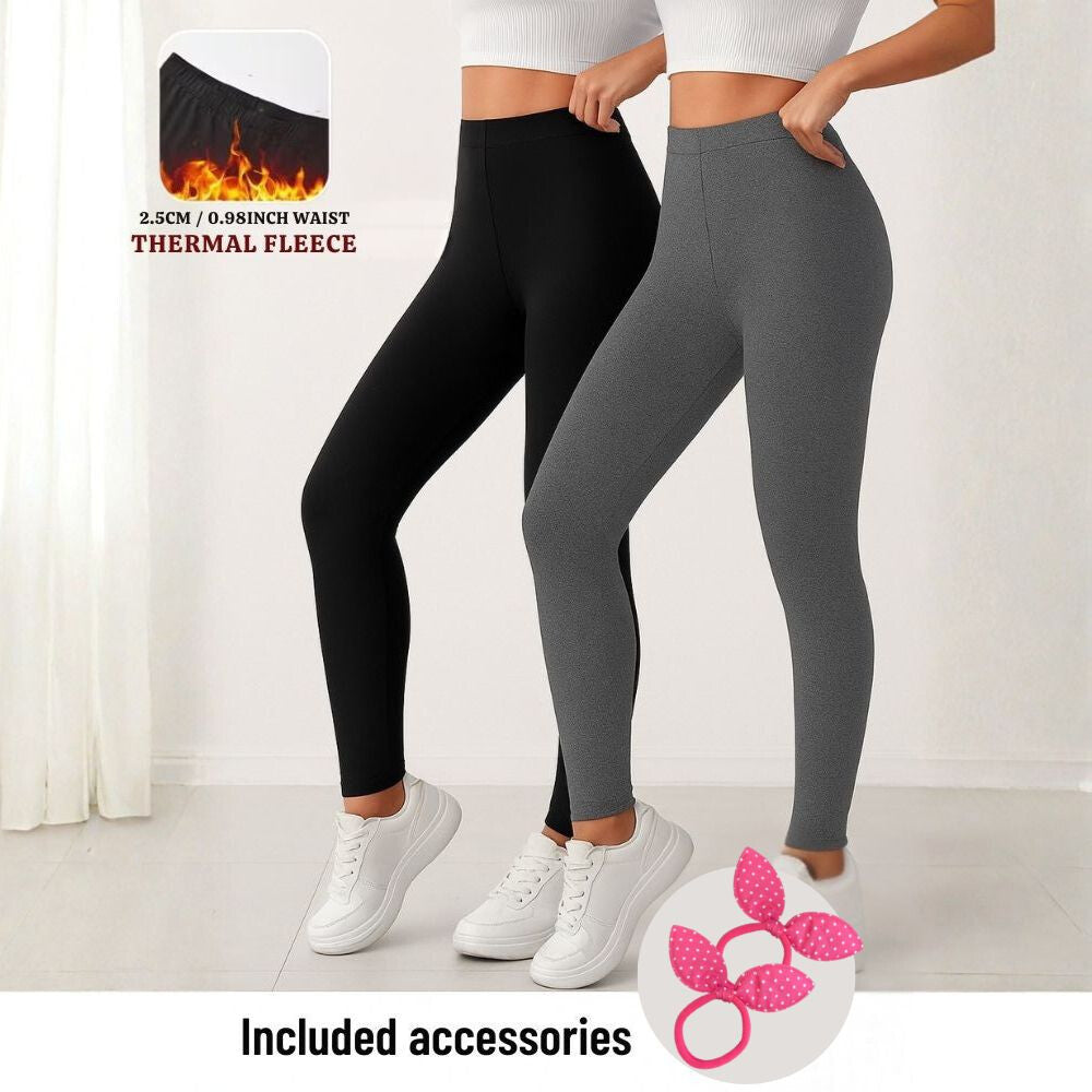 Gyerek thermo nadrág 2 db, fekete és szürke leggings, 160-as méret