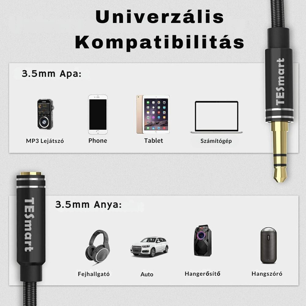 Jack hosszabbító kábel 3,5 mm TRS headsethez 4. kép
