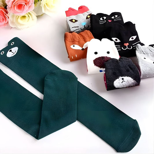 Gyerek térdzokni szett 8 pár, maci, cica és róka mintával