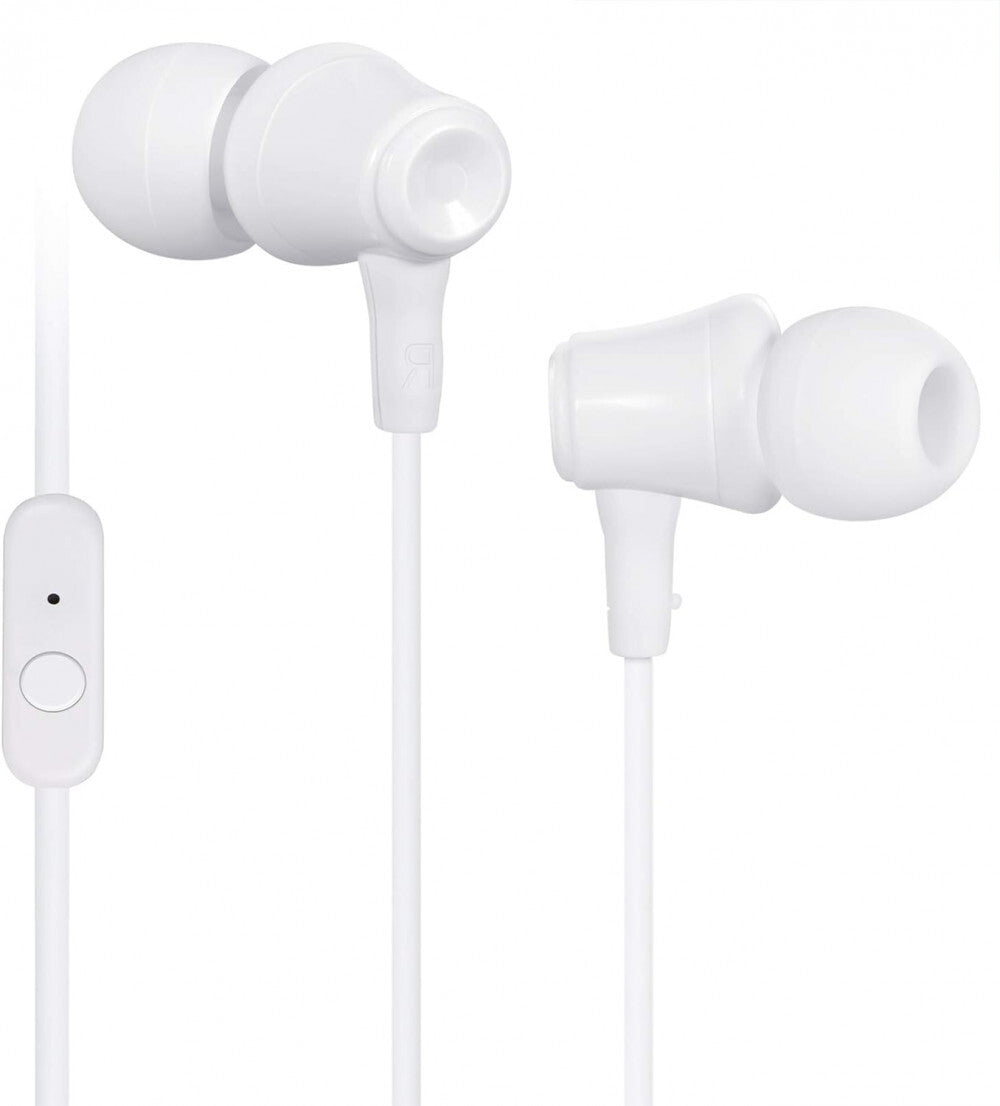 Fehér vezetékes in ear fülhallgató mikrofonnal