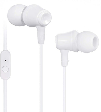Fehér vezetékes in ear fülhallgató mikrofonnal