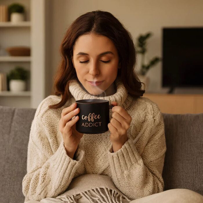 Coffee Addict kerámia bögre más szögből